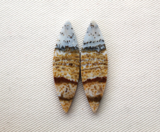 River Jasper Cabochon Pair Gemstone marquise