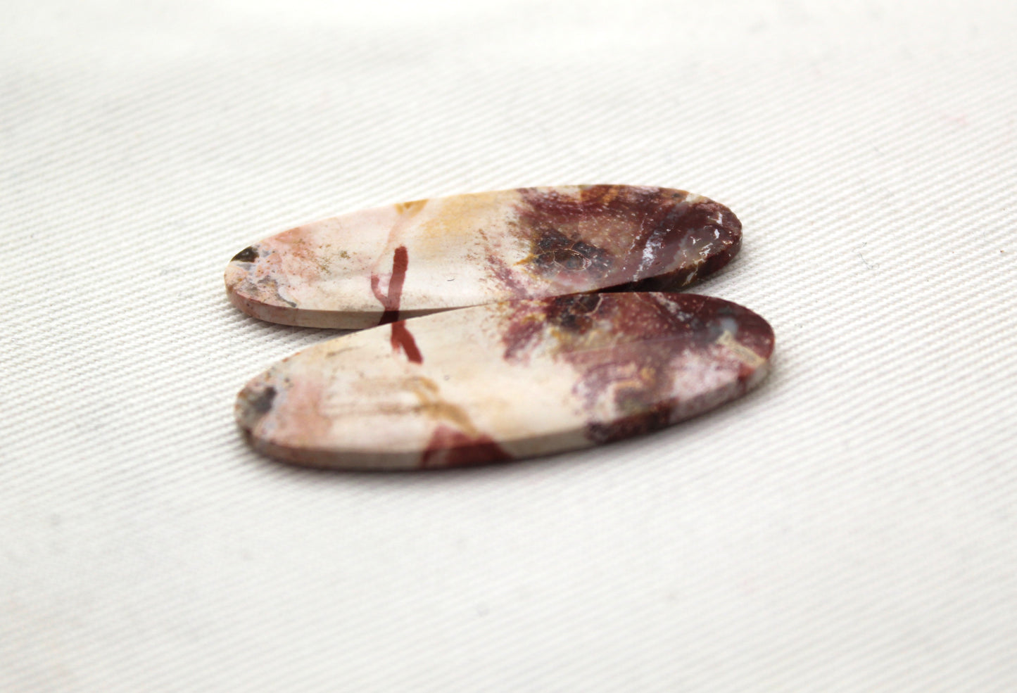 THIN Pair of Indonesian Jasper Cabochons gemstones