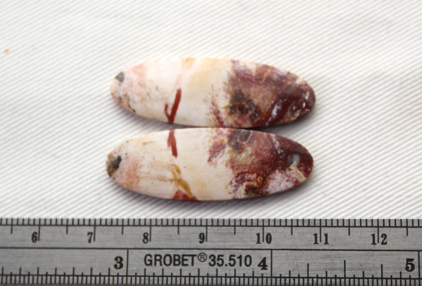 THIN Pair of Indonesian Jasper Cabochons gemstones