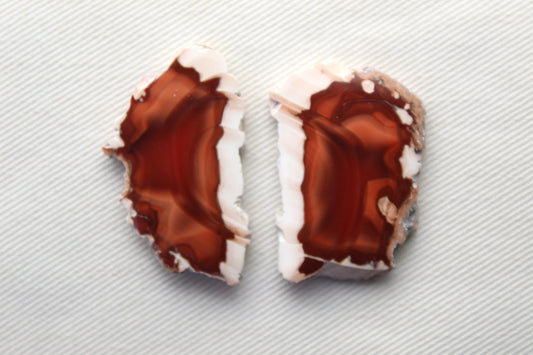 Sliced Agate Pair Gemstones freeform natural