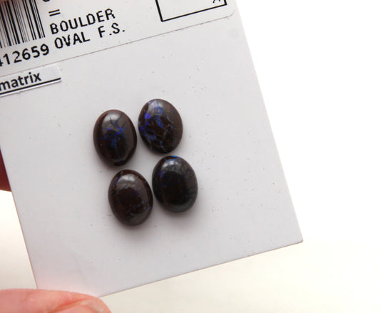 FOUR Boulder Opal cabochons natural gemstone Oval 9X7MM
