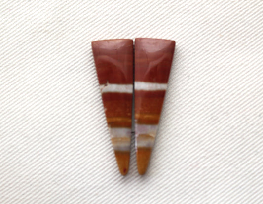 Nice Pair of Australian Jasper Cabochons yellow terra cotta
