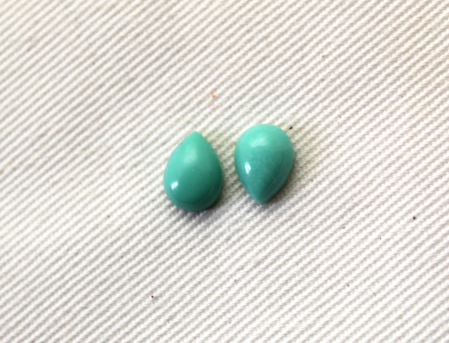 TWO Mini Pear Turquoise cabochons Gemstones 6X8MM
