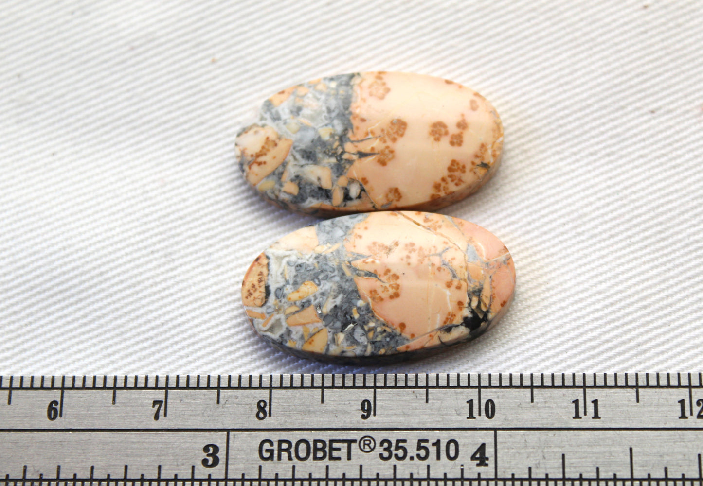 Small Maligano Jasper cabochons pair Gemstone oval
