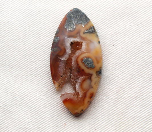 NICE Marcasite in Cabochon Marquise Gemstone DRUZY edge