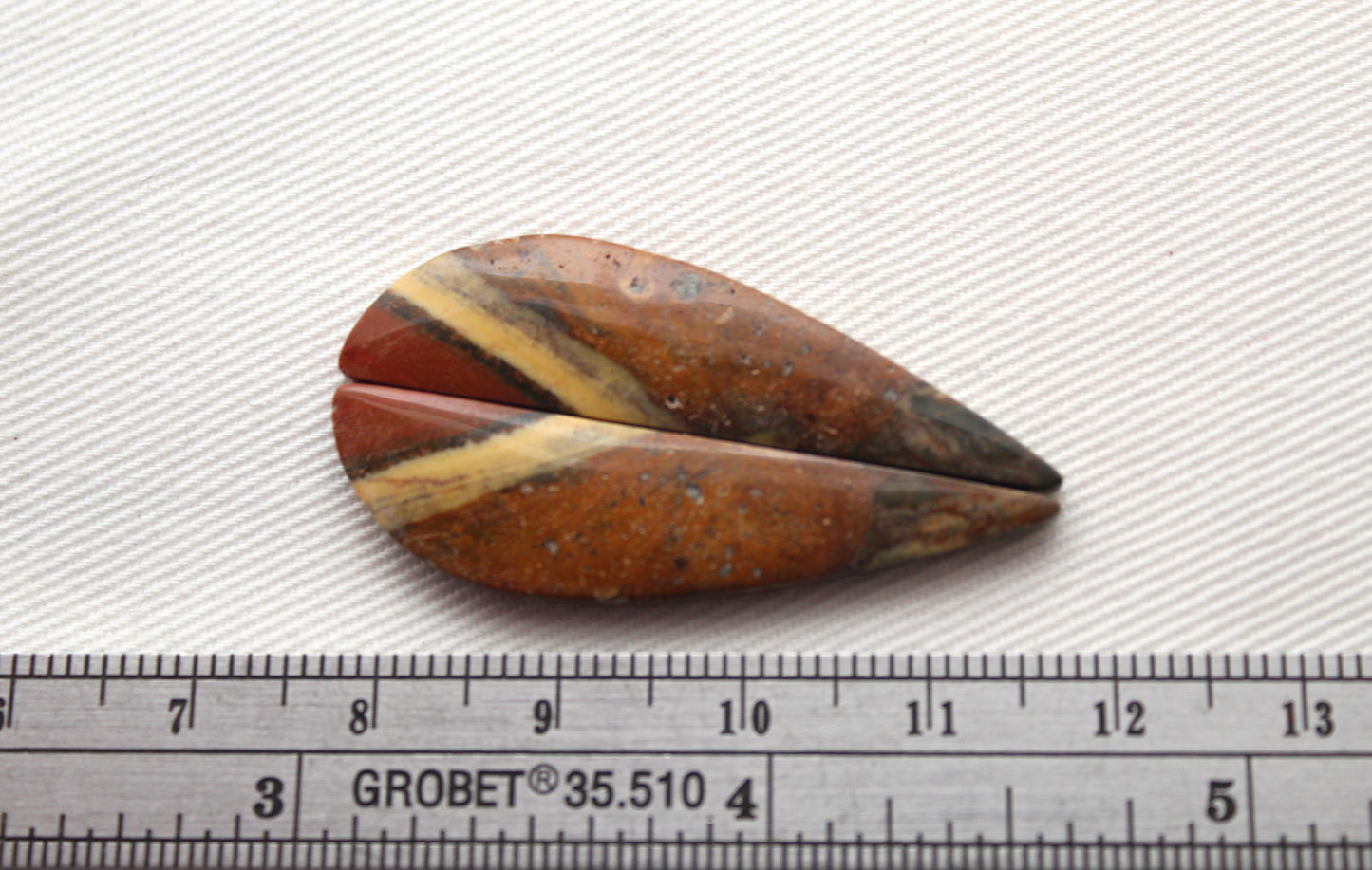 NICE Pair of Australian Jasper Cabochons yellow orange brown
