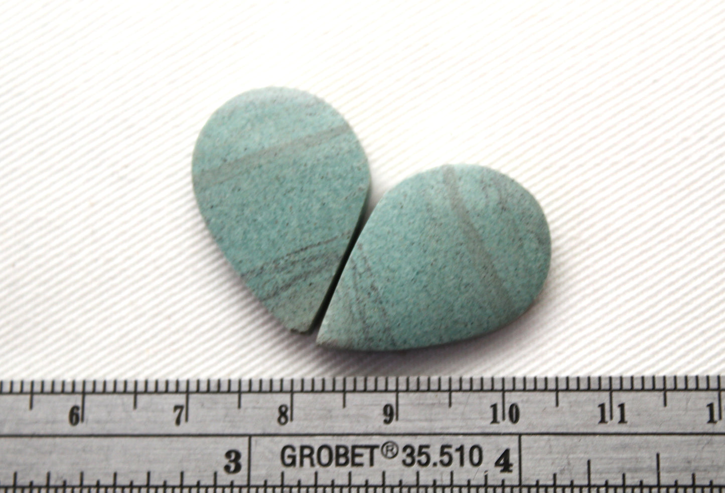 Pair of green Jasper Cabochons