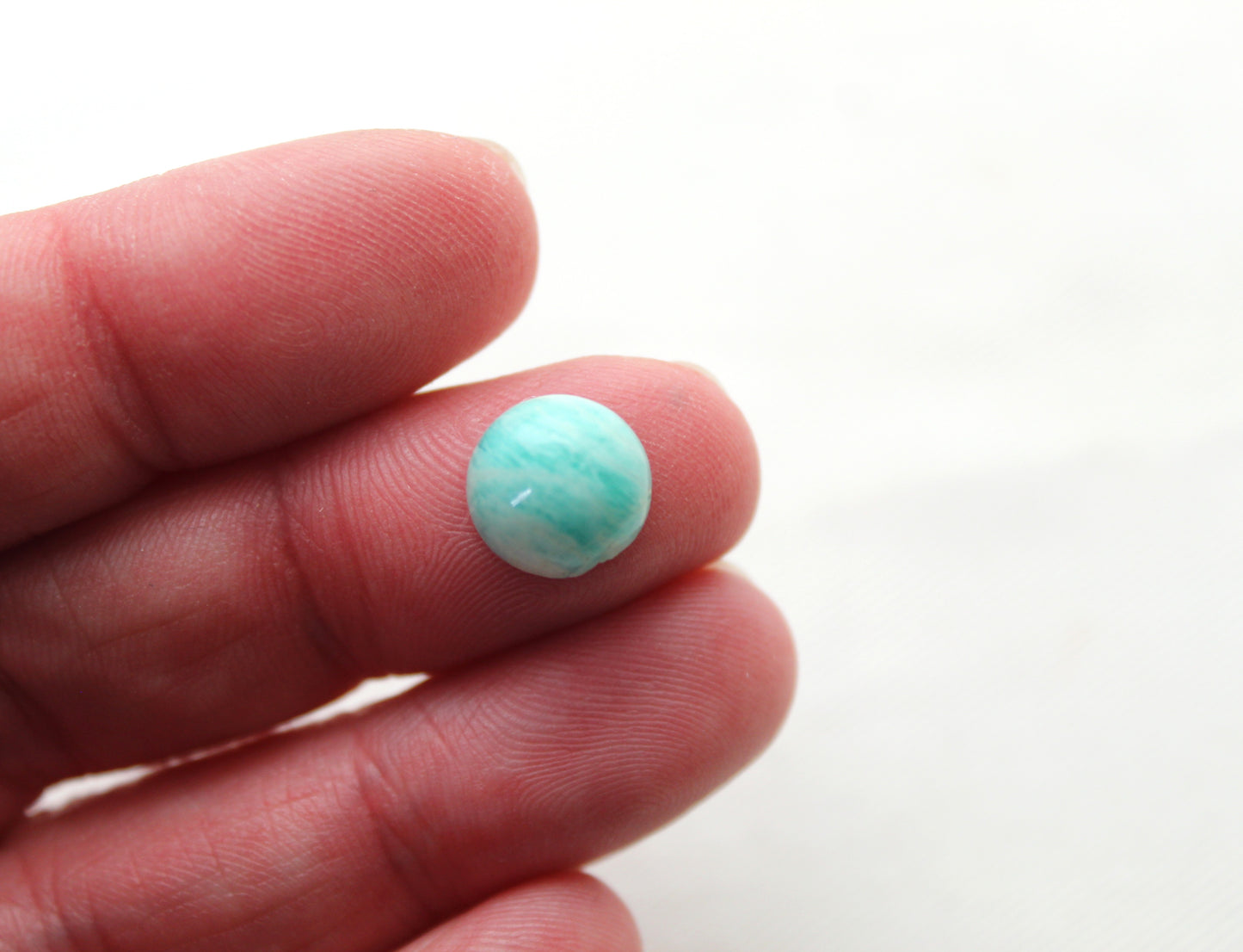 TWO Amazonite cabochons 10 MM Gemstones round