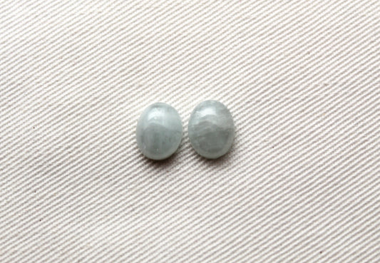 TWO Aquamarine Cabochon Oval 10X8MM