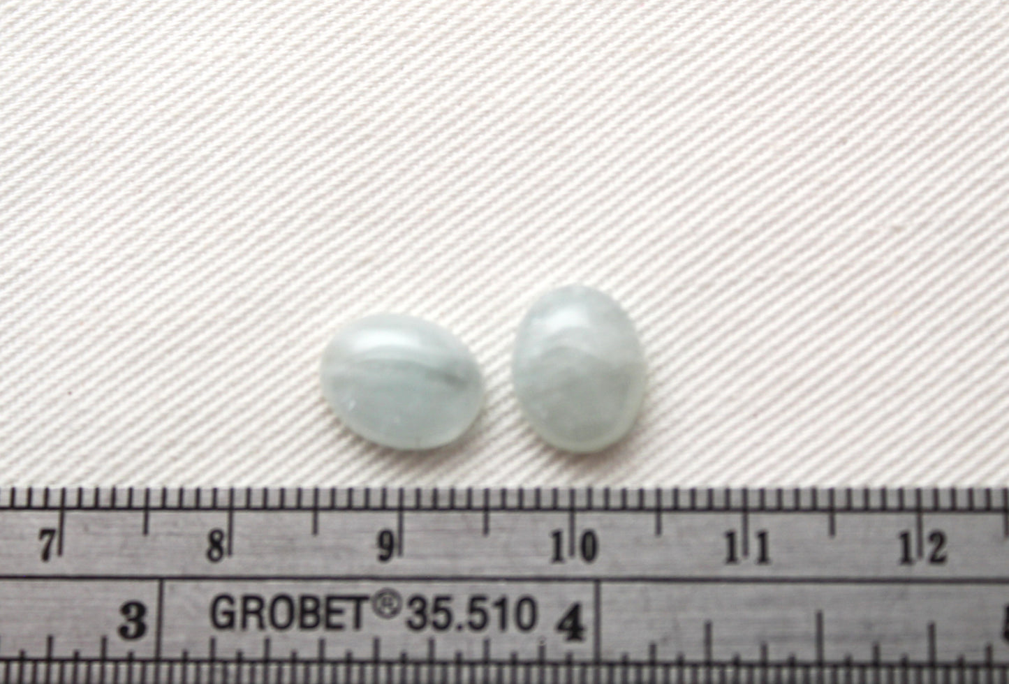 TWO Aquamarine Cabochon Oval 10X8MM