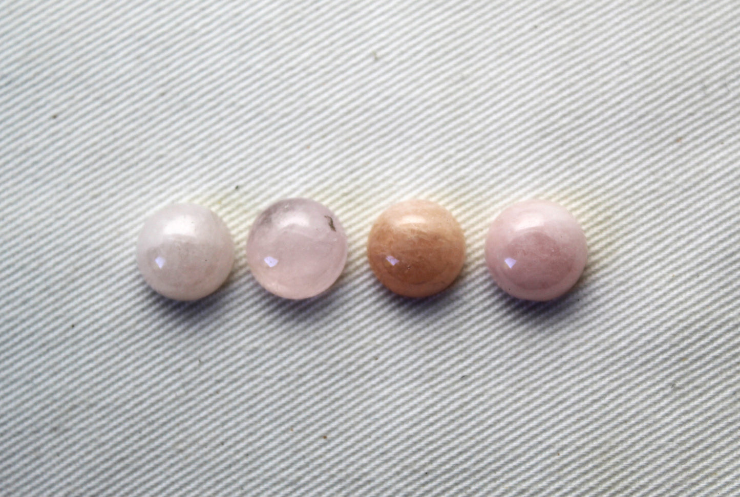 FOUR Morganite cabochons Gemstones round 10MM
