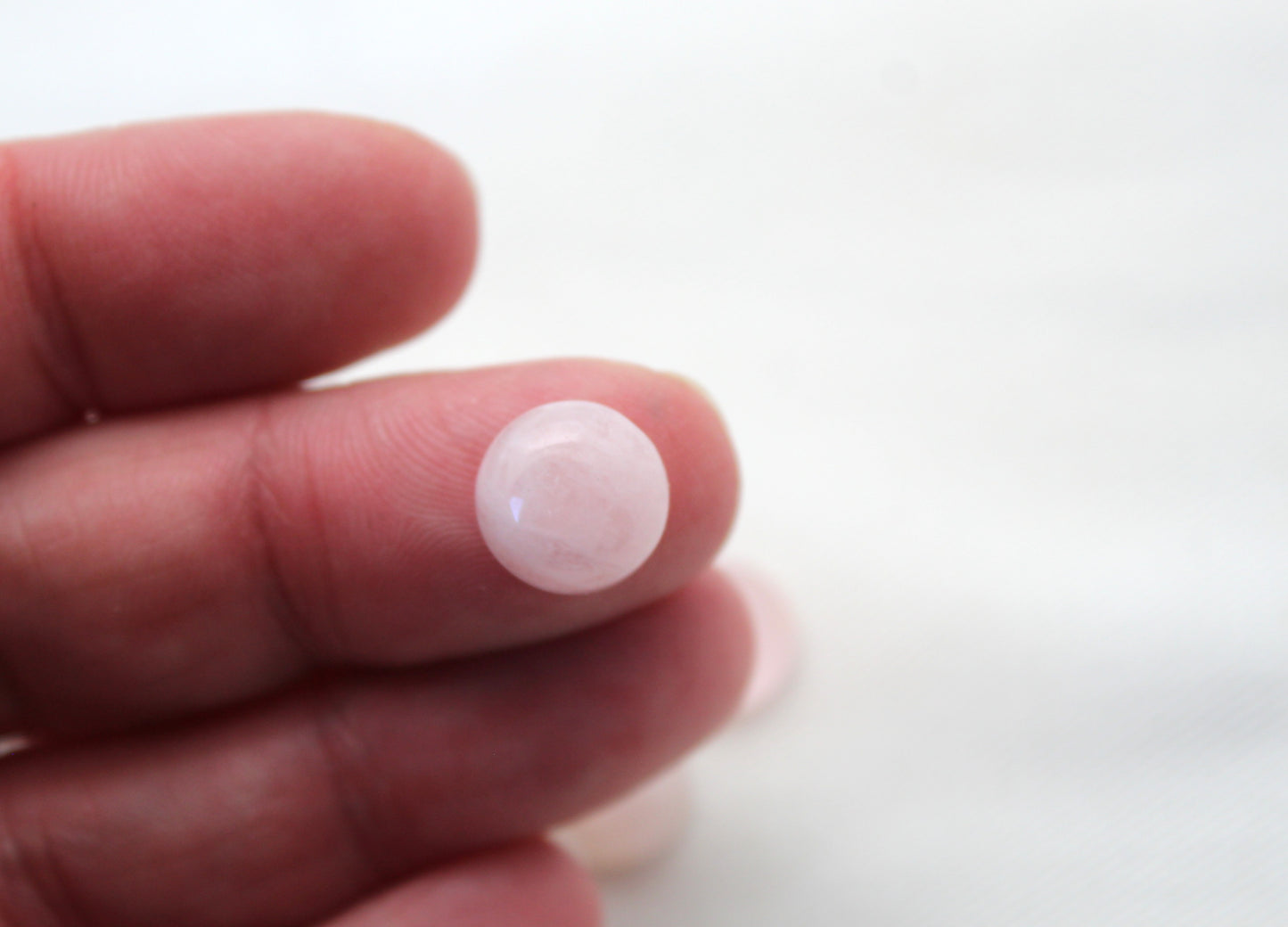 FOUR Morganite cabochons Gemstones round 10MM