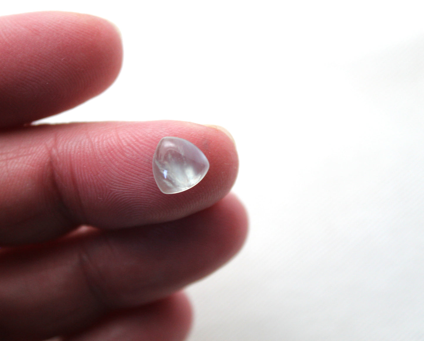 TWO prehnite cabochons Gemstones Trillion 8MM