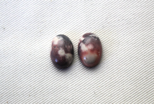 TWO Porcelain Jasper Cabochon Gemstone pink Oval 14x10MM