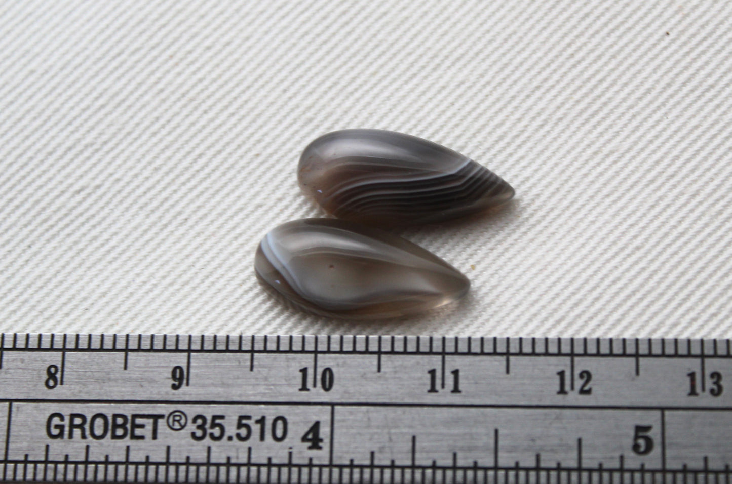 TWO Botswana Agate cabochons Gemstone smooth Pear 8X18MM