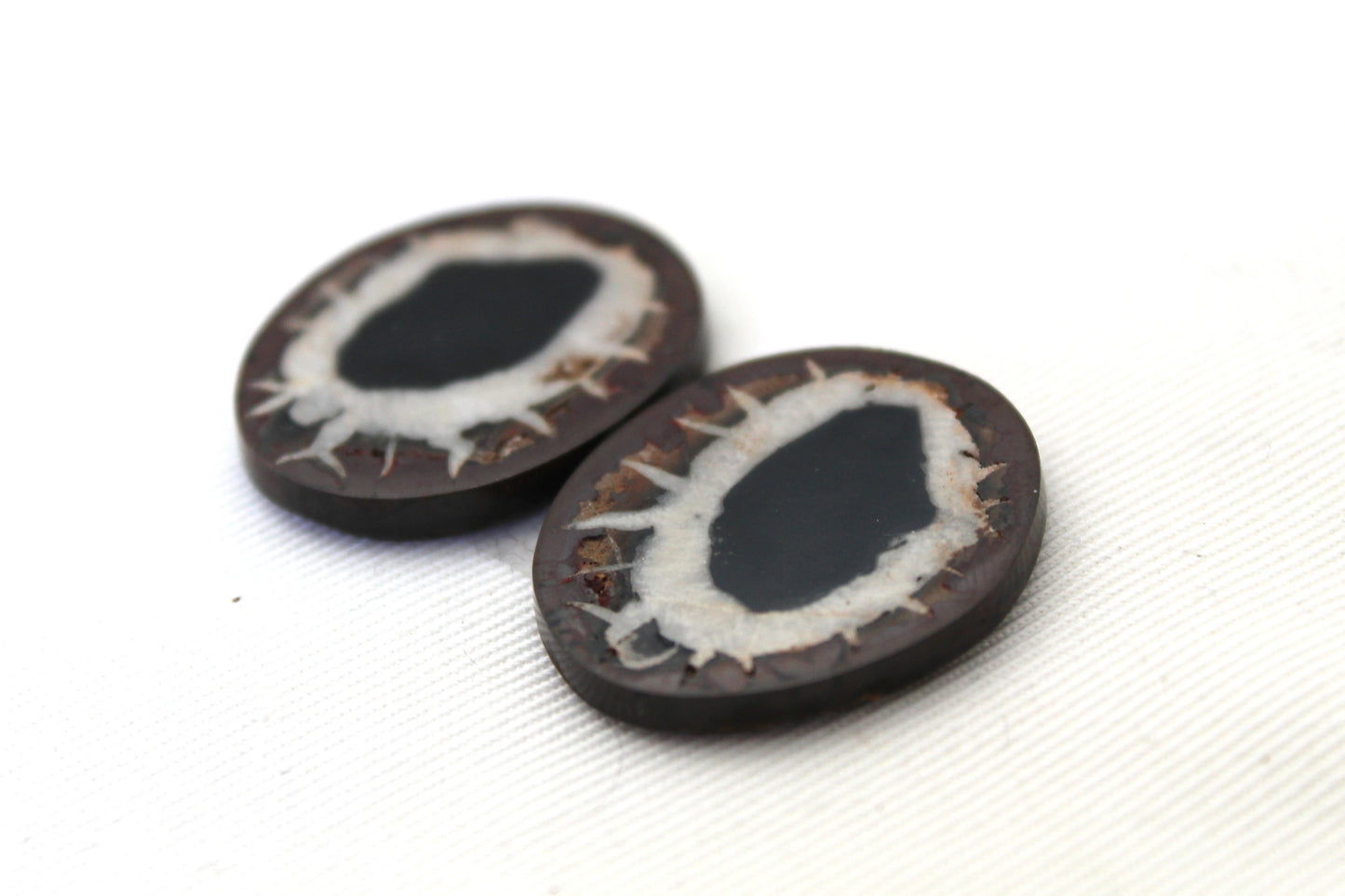 NICE Septarian Nodule Freeform sliced Gemstone Pair