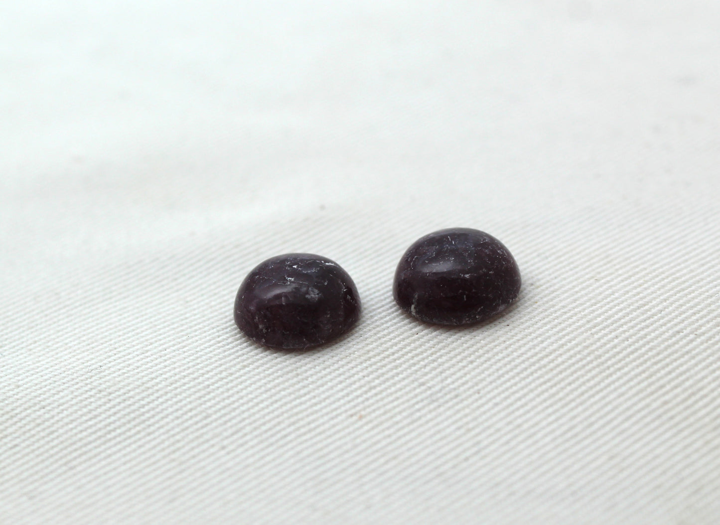 TWO Lepidolite Cabochon round purple gemstone 12MM