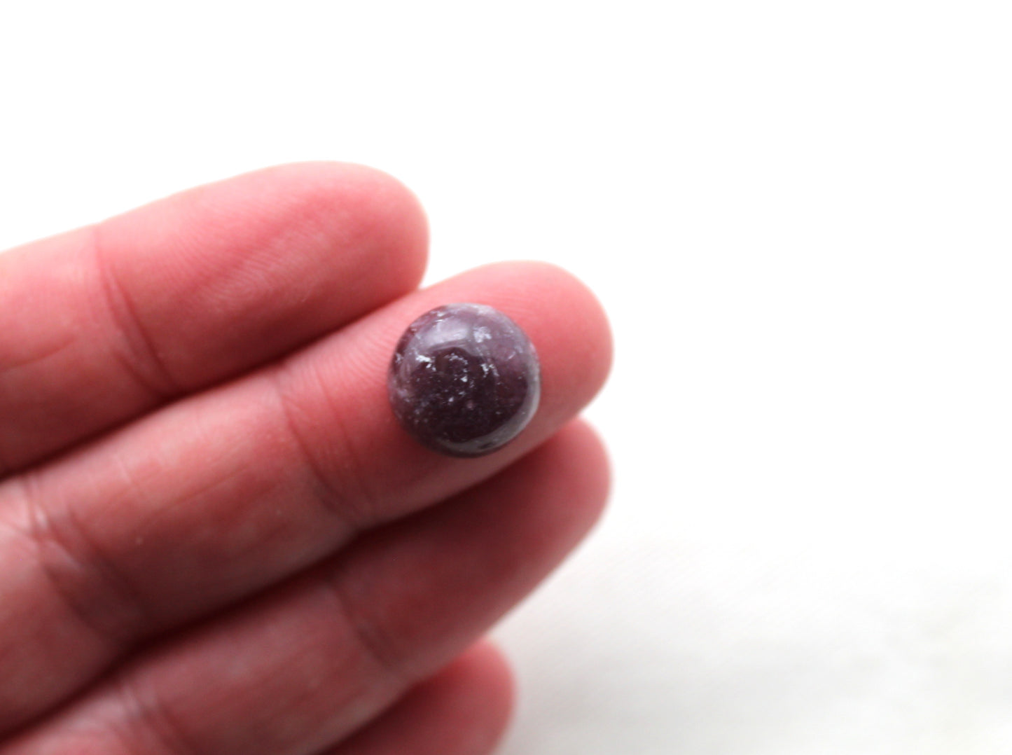 TWO Lepidolite Cabochon round purple gemstone 12MM