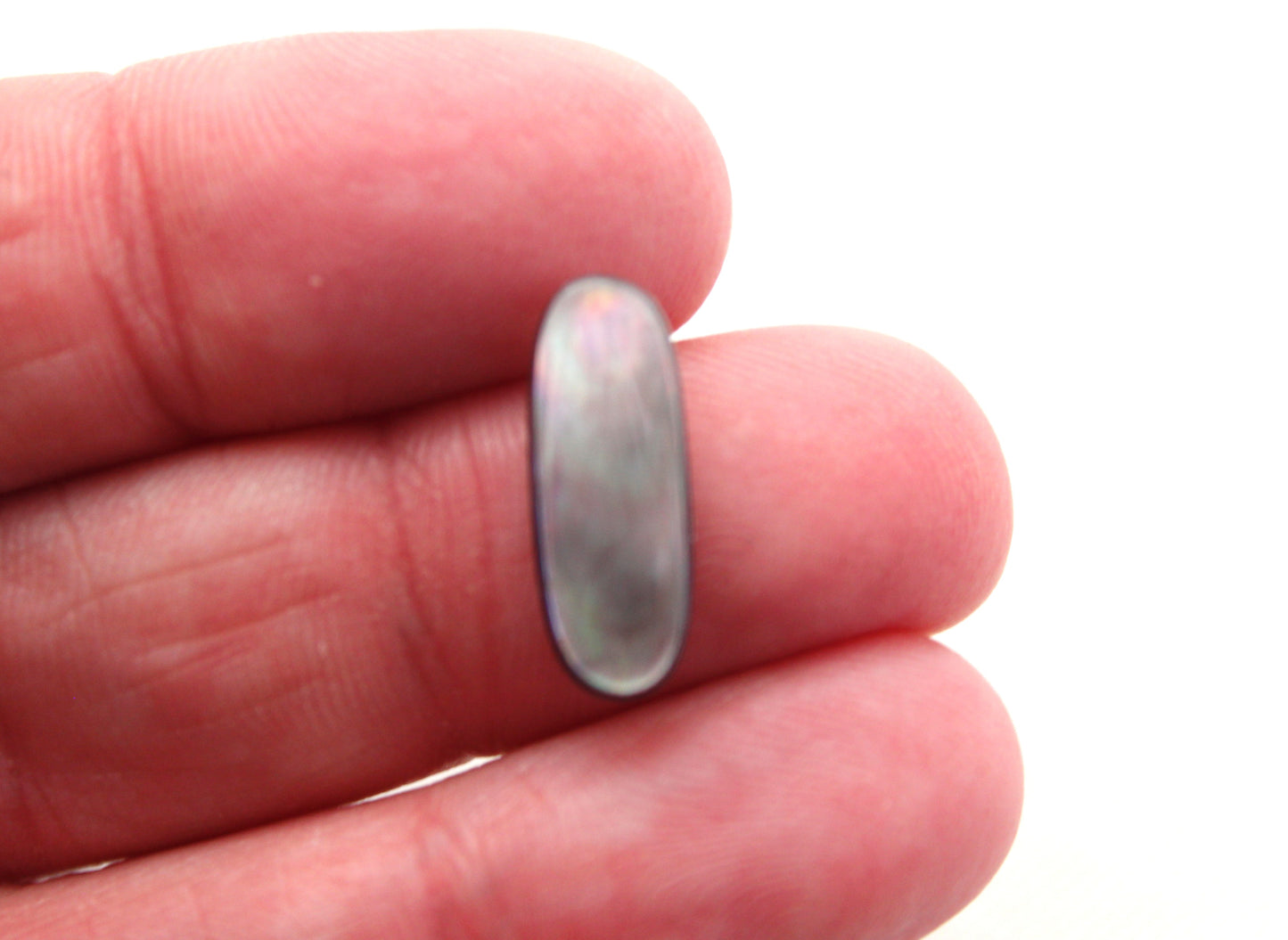 Two Mother of Pearl cabochons Gemstone long oval 6x17MM