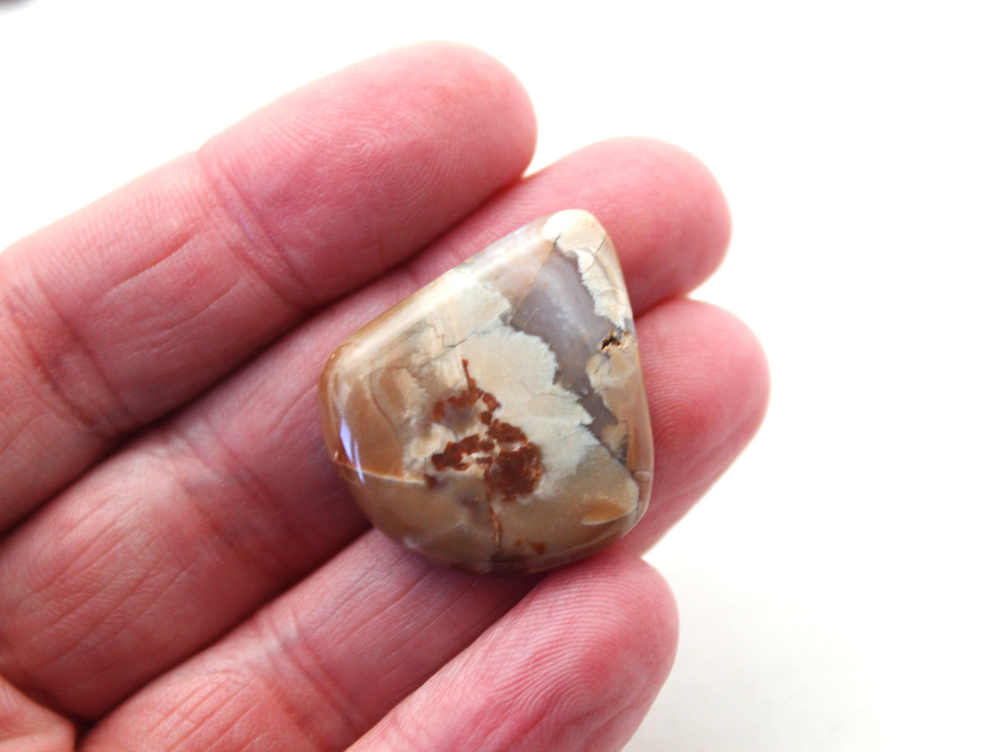 Natural Agate Cabochon Gemstone beige brown