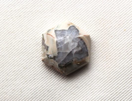 Natural Agate Cabochon Gemstone beige brown hexagon