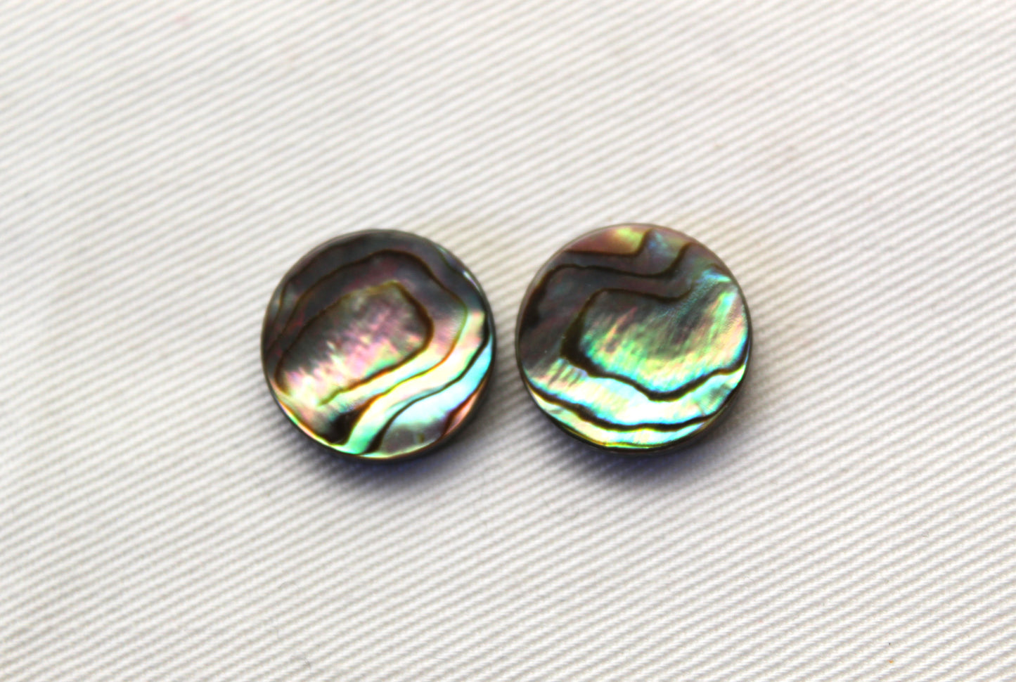Lot of TWO Abalone DoUBLET round Cabochon 16MM