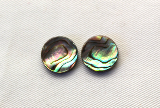 Lot of TWO Abalone DoUBLET round Cabochon 16MM