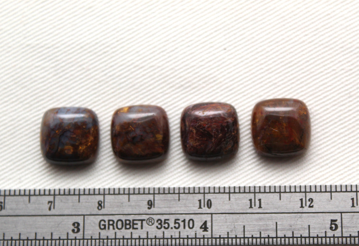 FOUR Pietersite Cabochon square shape gemstone natural 12MM
