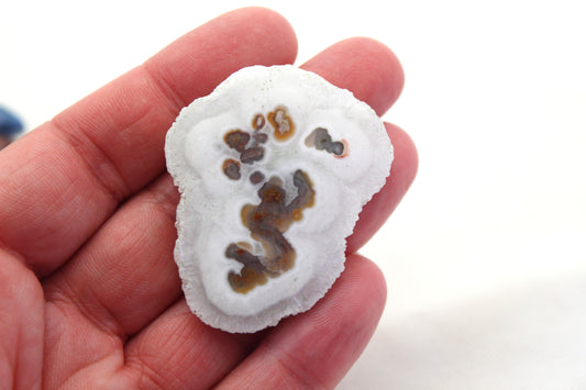 Large Solar quartz gemstone druzy freeform white brown