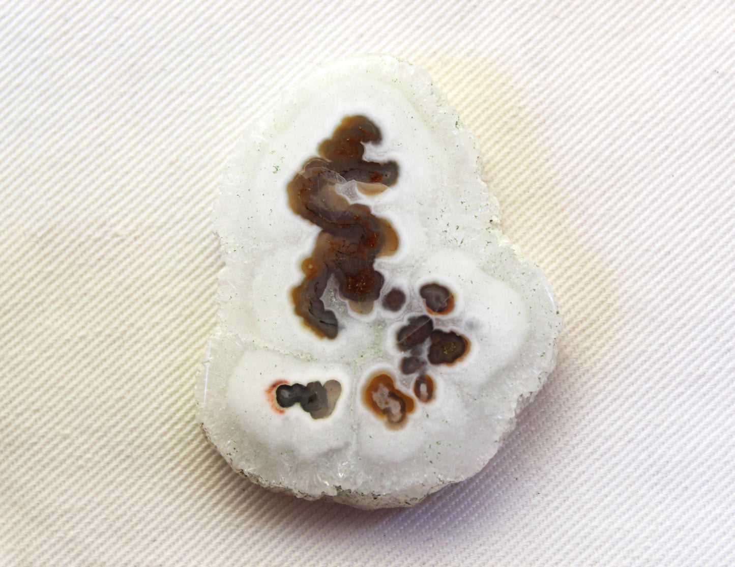 Large Solar quartz gemstone druzy freeform white brown