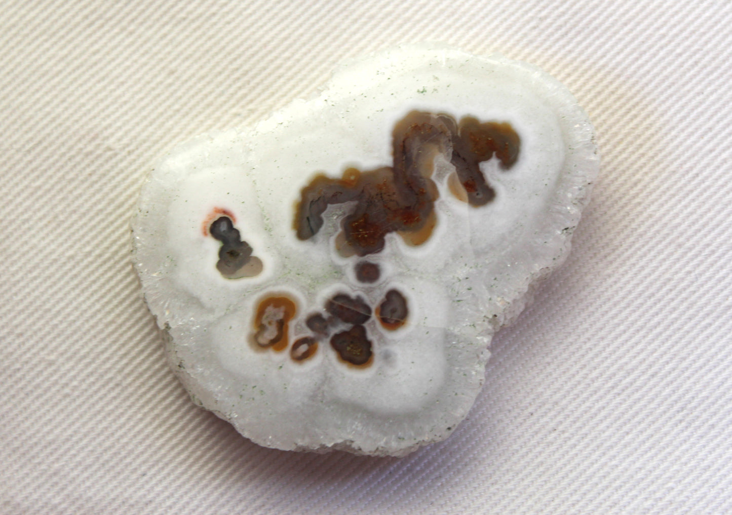 Large Solar quartz gemstone druzy freeform white brown