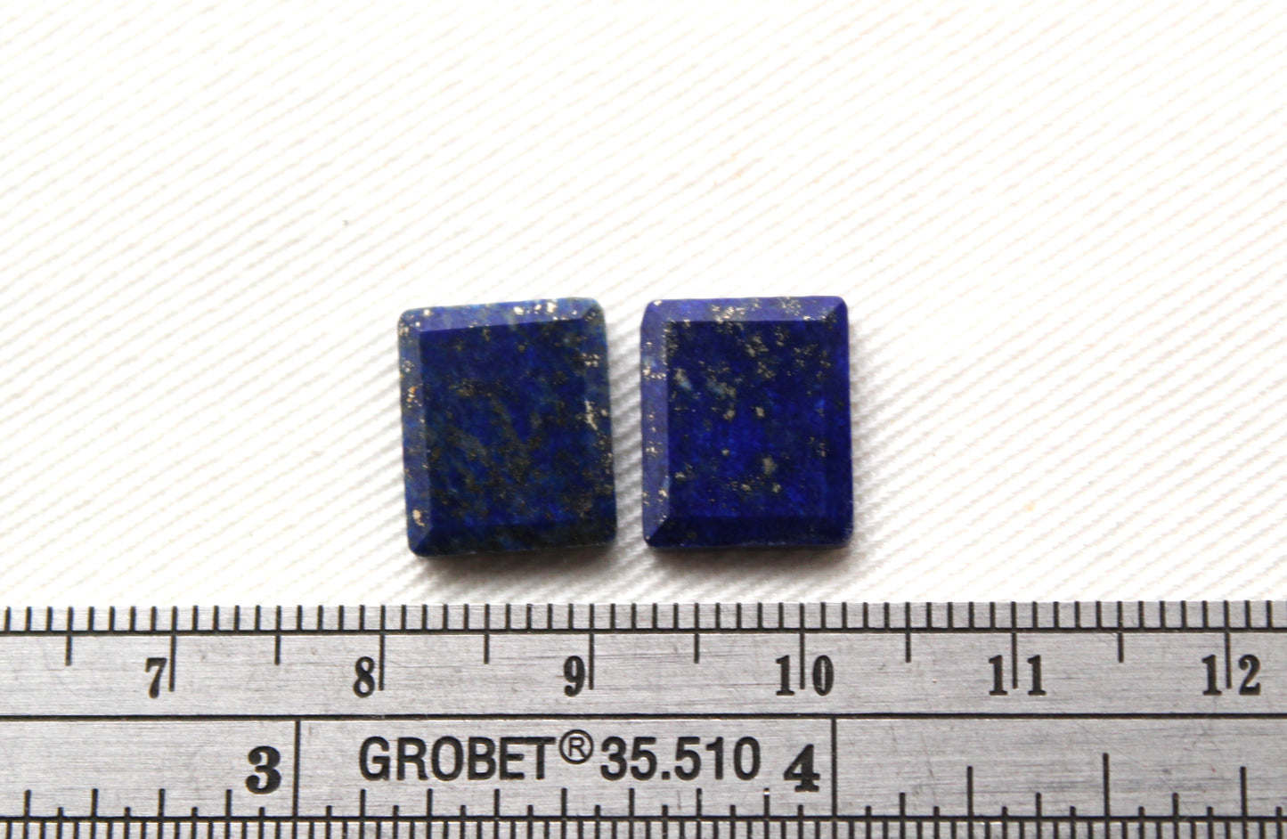 TWO Lapis lazuli Flat Cabochon Blue Gemstones 10x12MM