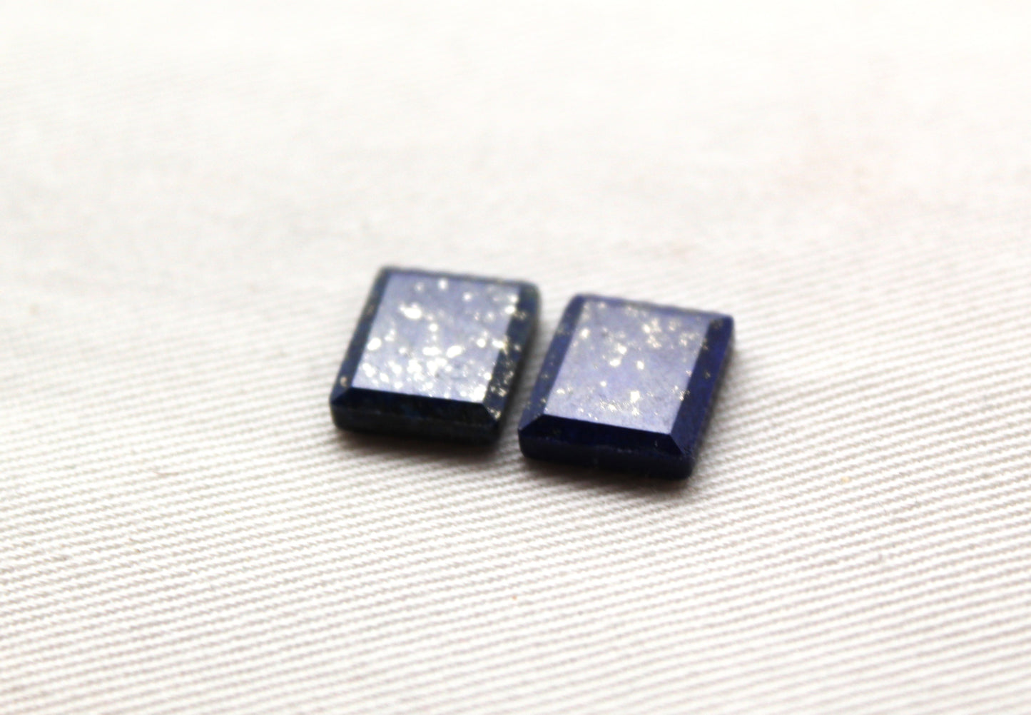 TWO Lapis lazuli Flat Cabochon Blue Gemstones 10x12MM