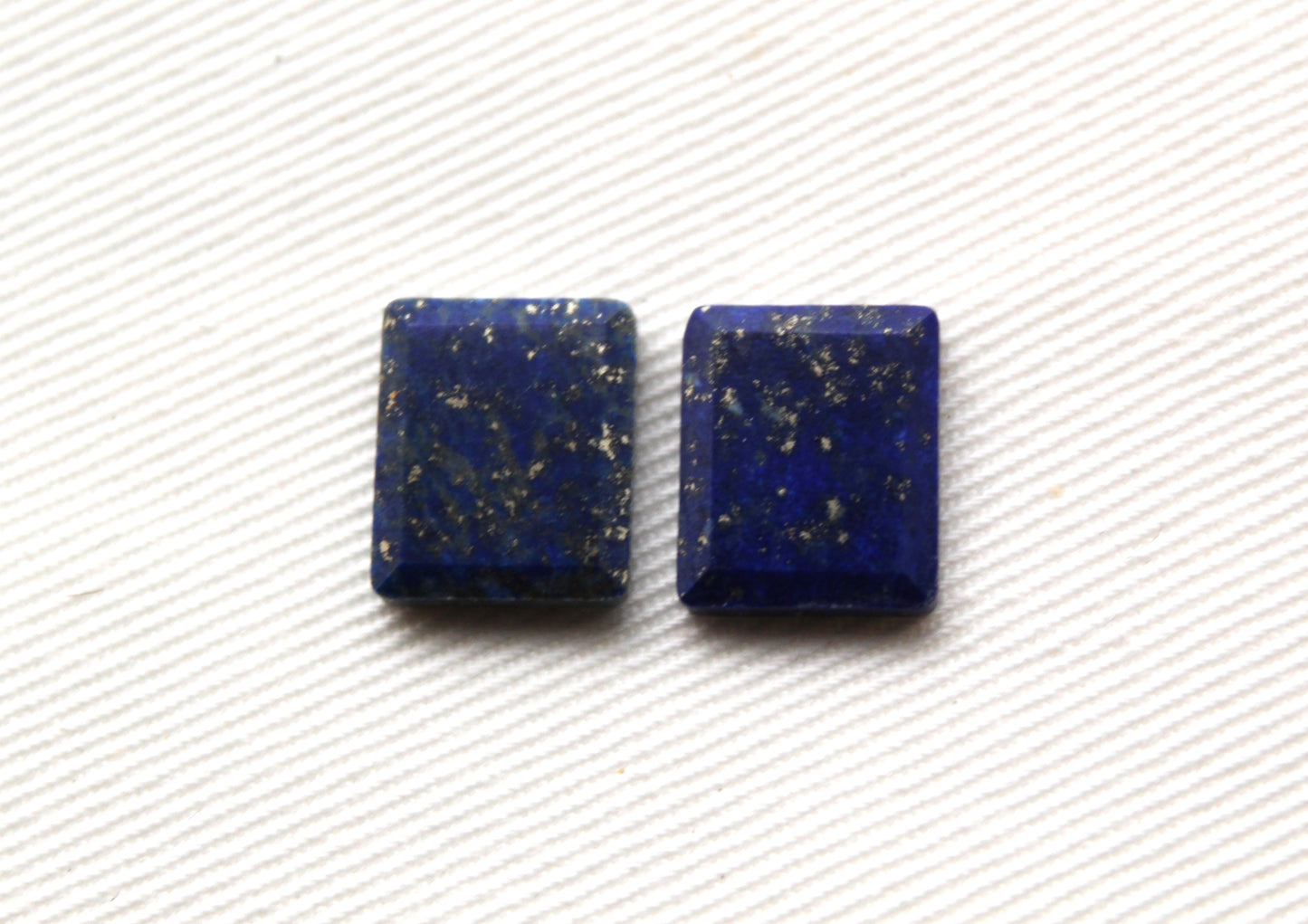 TWO Lapis lazuli Flat Cabochon Blue Gemstones 10x12MM