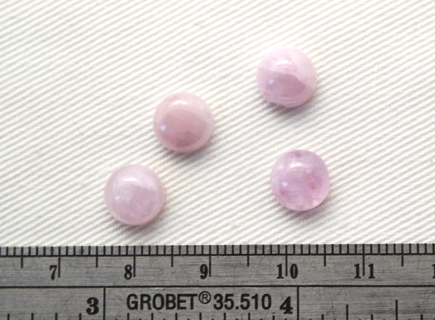 FOUR Kunzite cabochons Gemstones round 8MM