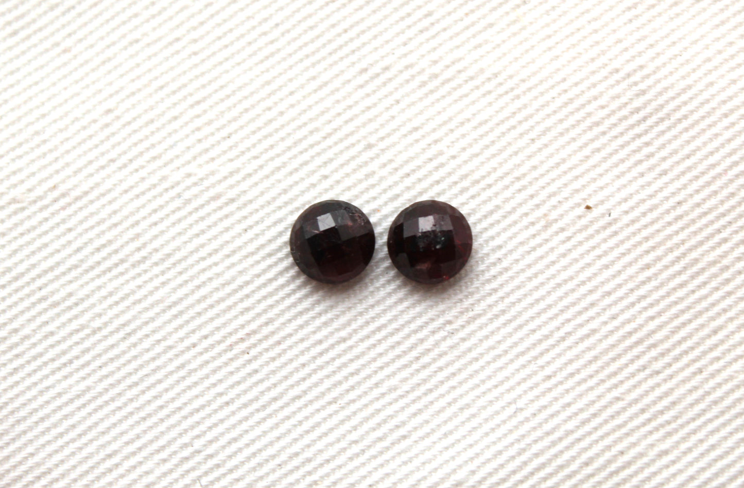 TWO round Red Garnet rose cut round faceted cabochons 6MM