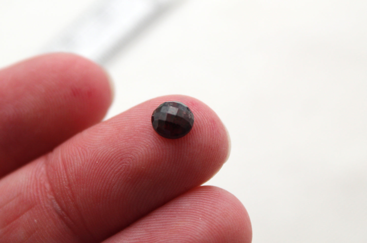 TWO round Red Garnet rose cut round faceted cabochons 6MM