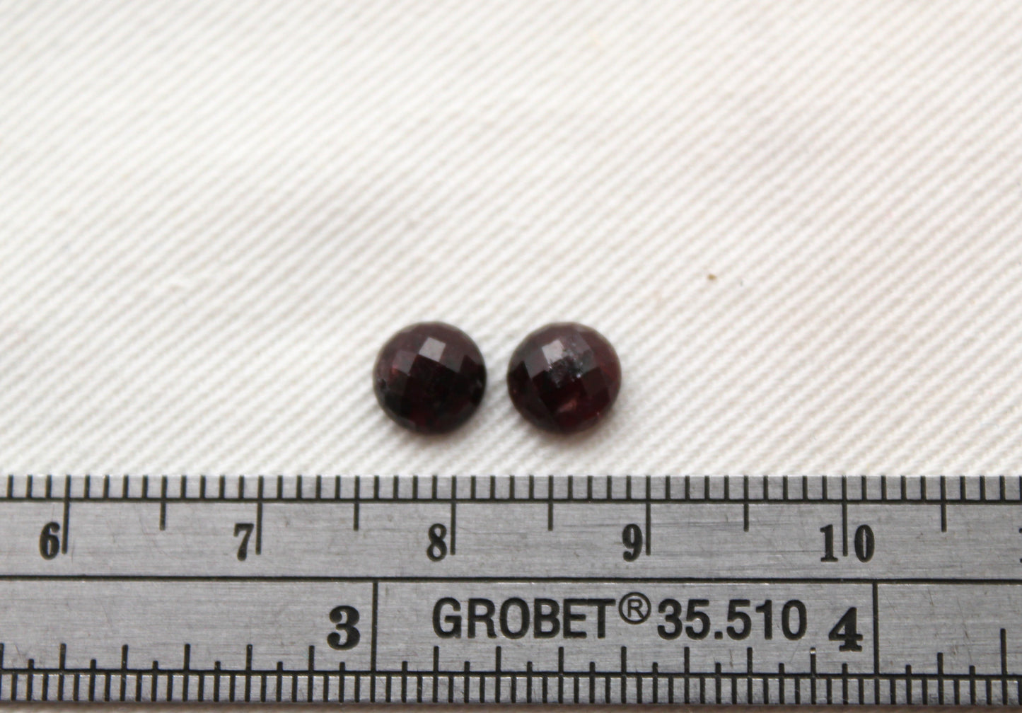TWO round Red Garnet rose cut round faceted cabochons 6MM
