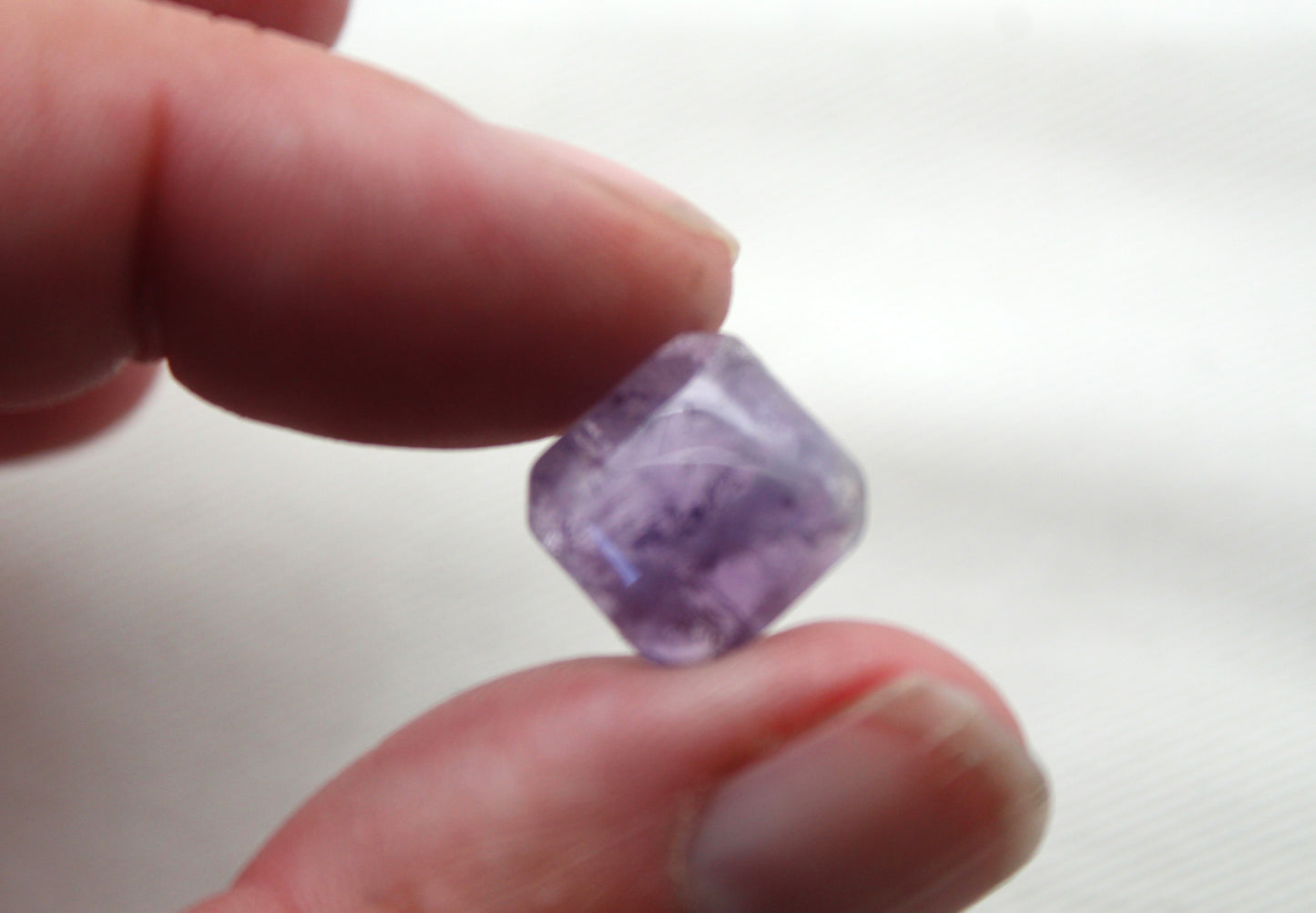 TWO amethyst Chevron Square emerald cabochons 12MM