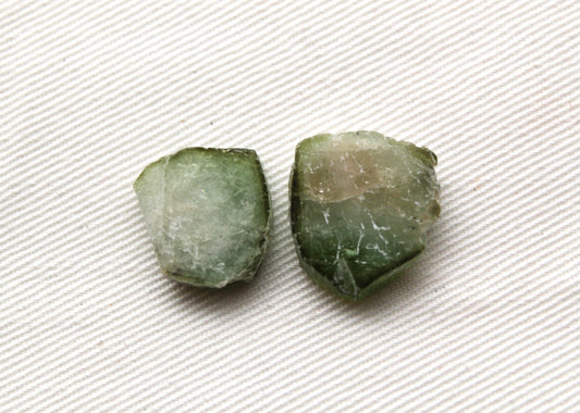 TWO Green Tourmalines slices LOW GRADE