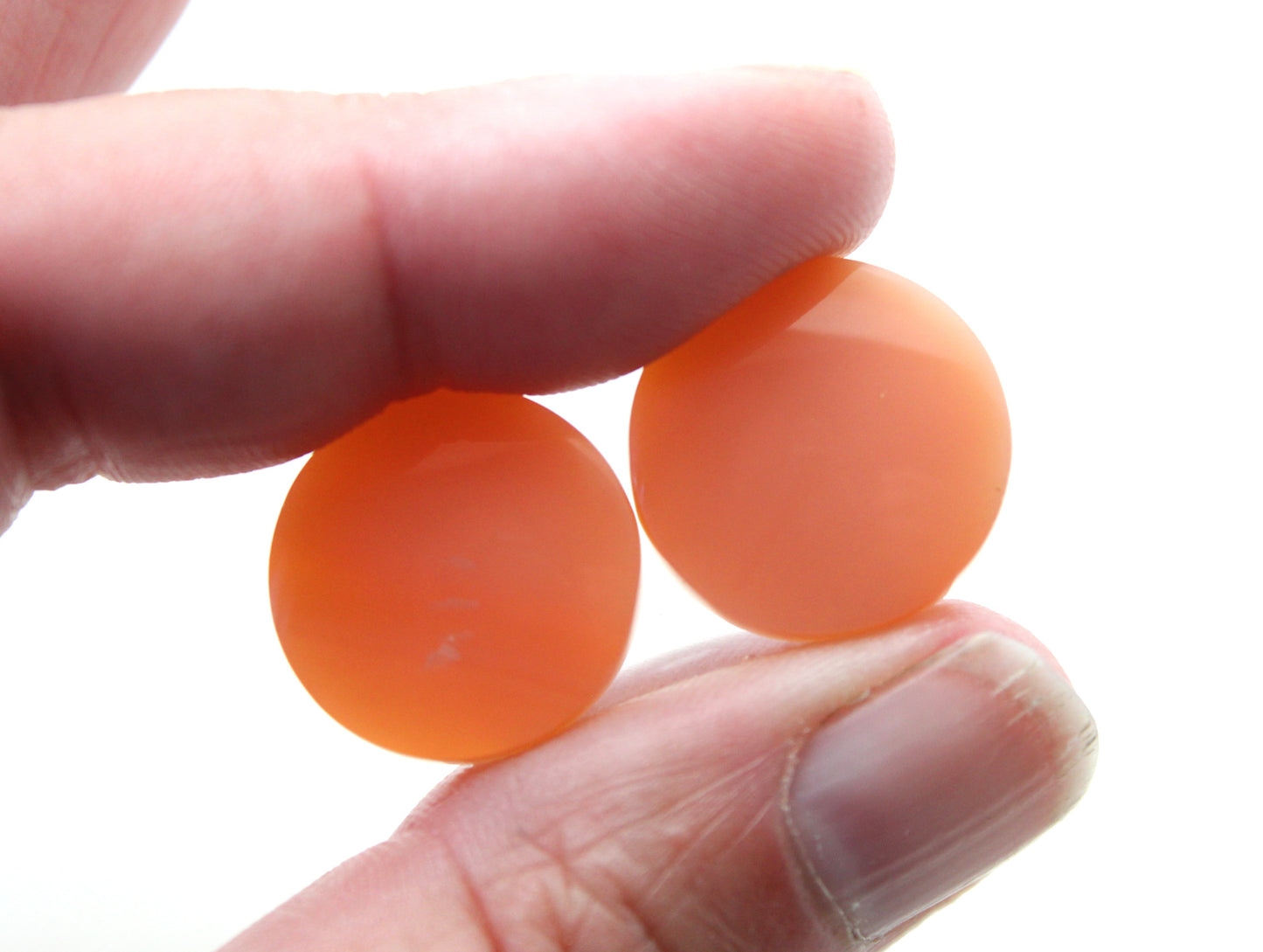 Carnelian Pair Cabochons round 18MM