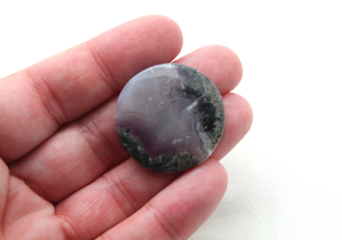 Purple Moss Agate Cabochon round 31MM