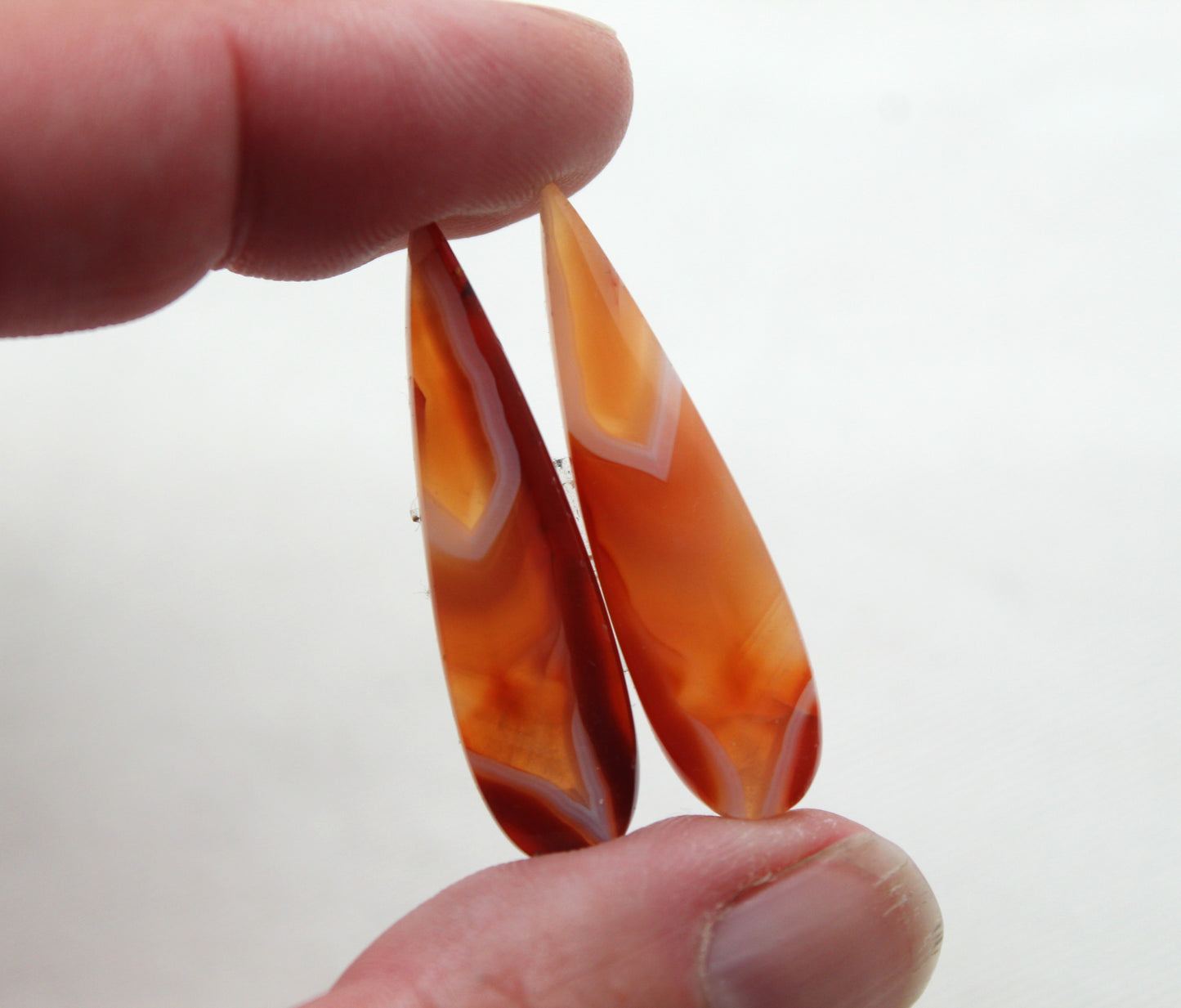 Banded Agates Cabochons Gemstone orange