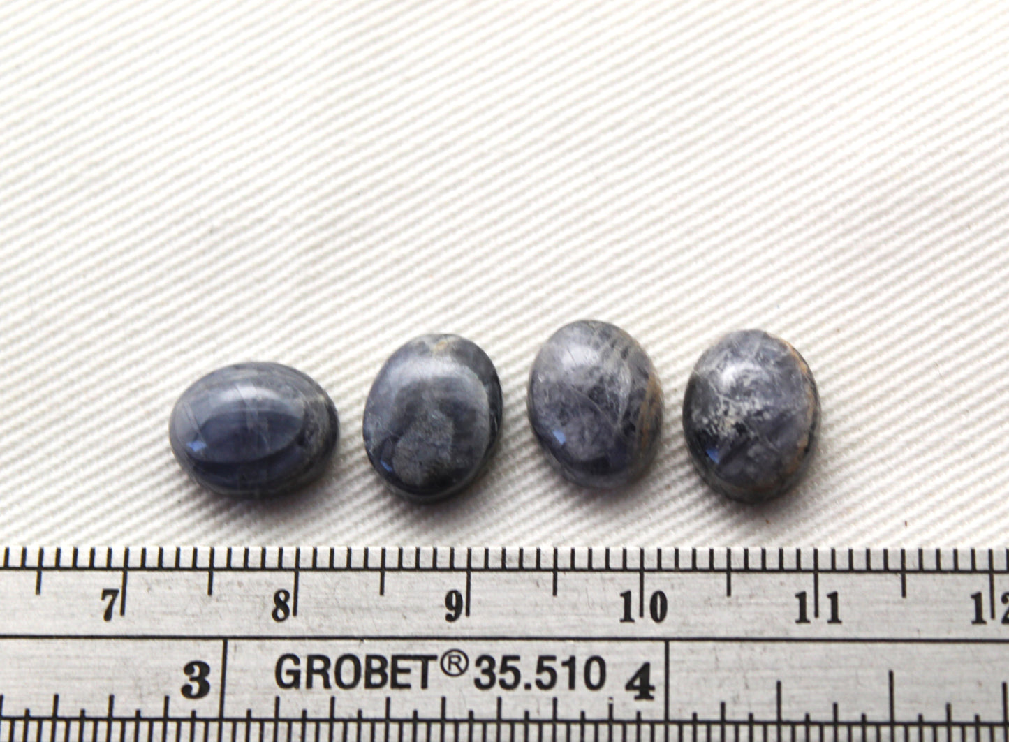 FOUR Iolite cabochons gemstones 8X10MM oval
