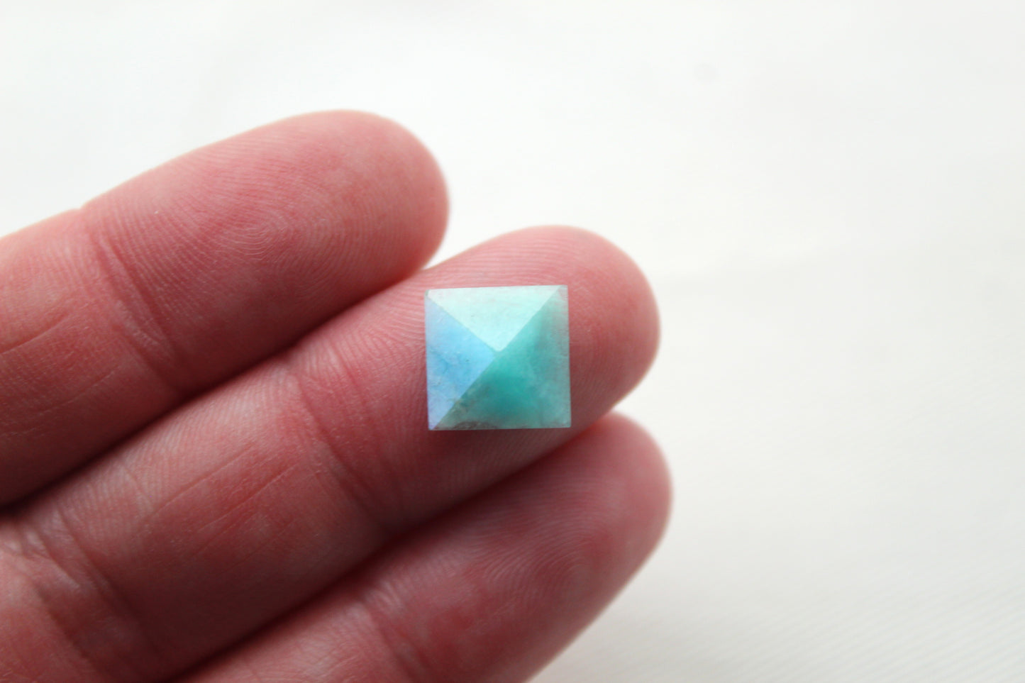 ONE Amazonite cabochon 10 MM Gemstone square pyramid