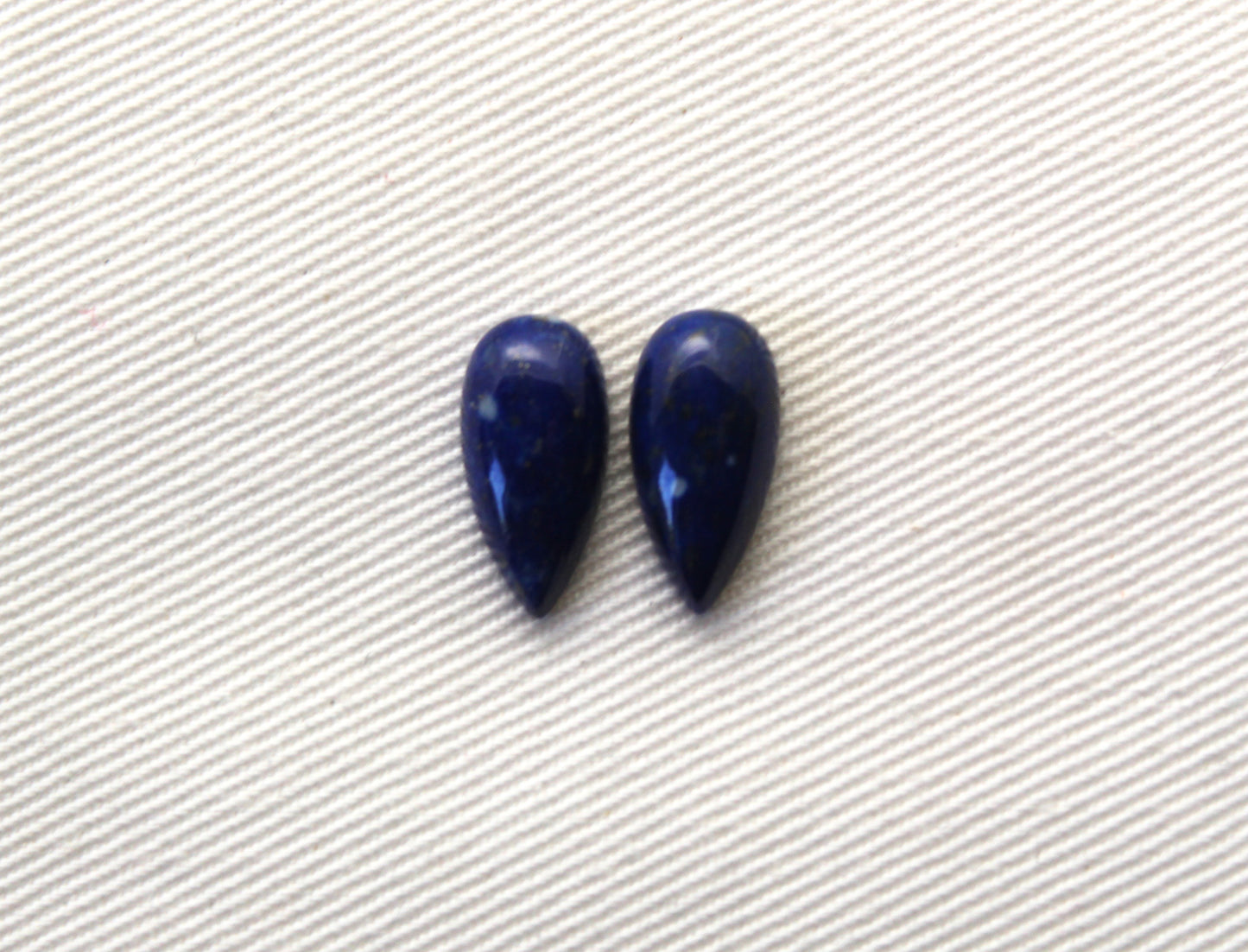 Lapis Lazuli pair cabochons 7X14MM blue gemstone pear
