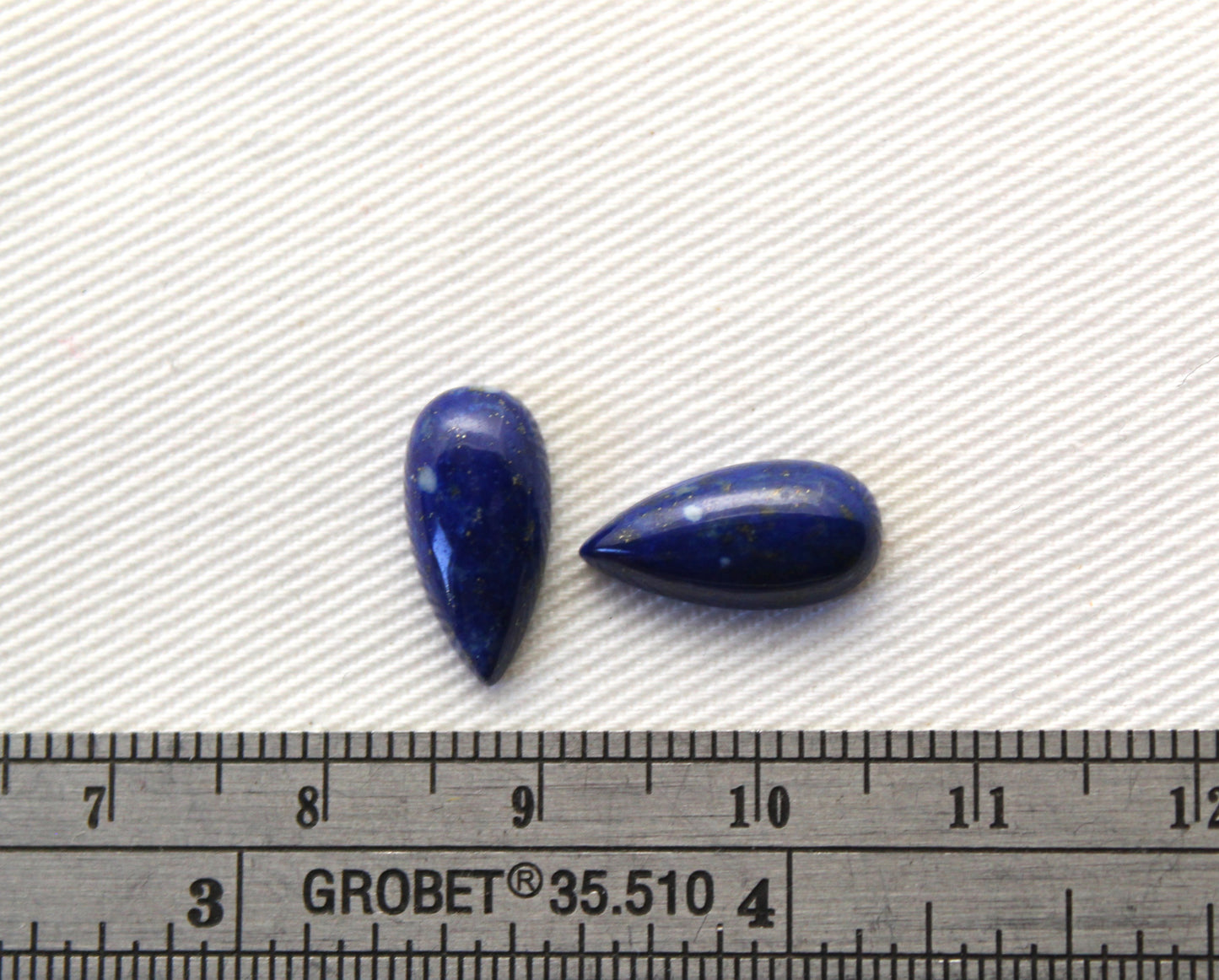 Lapis Lazuli pair cabochons 7X14MM blue gemstone pear