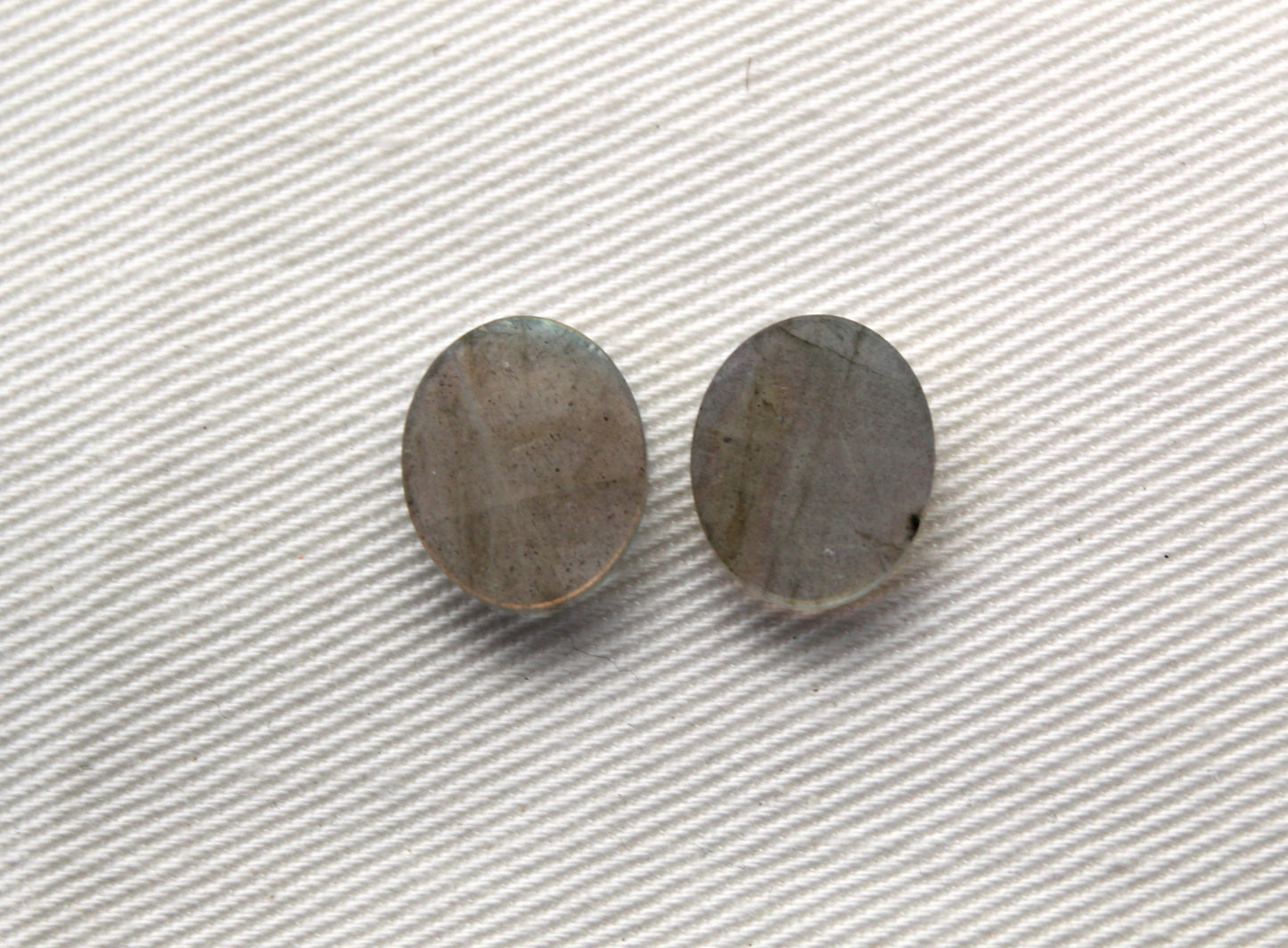 TWO Labradorite Flat Cabochon 10x12MM Oval