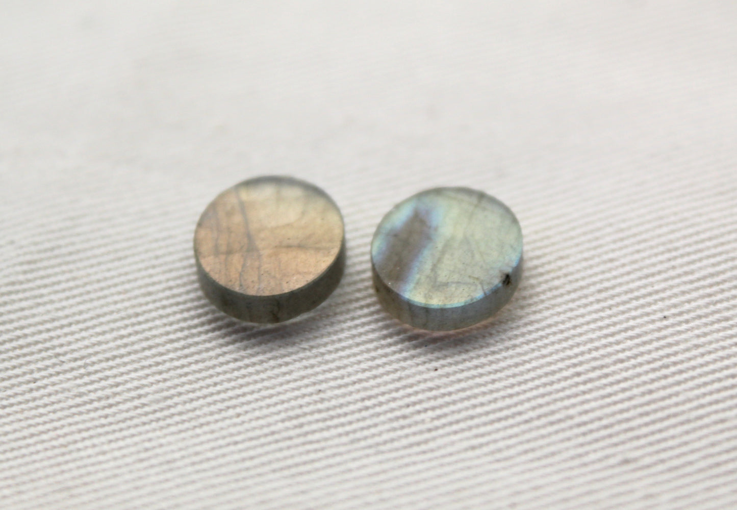 TWO Labradorite Flat Cabochon 10x12MM Oval