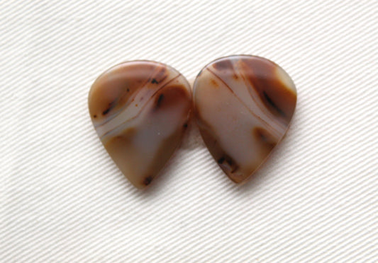 Brazilian Agate Cabochon Pair Transludent Gemstone